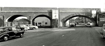 the railway bridge in 1976 just before demolition